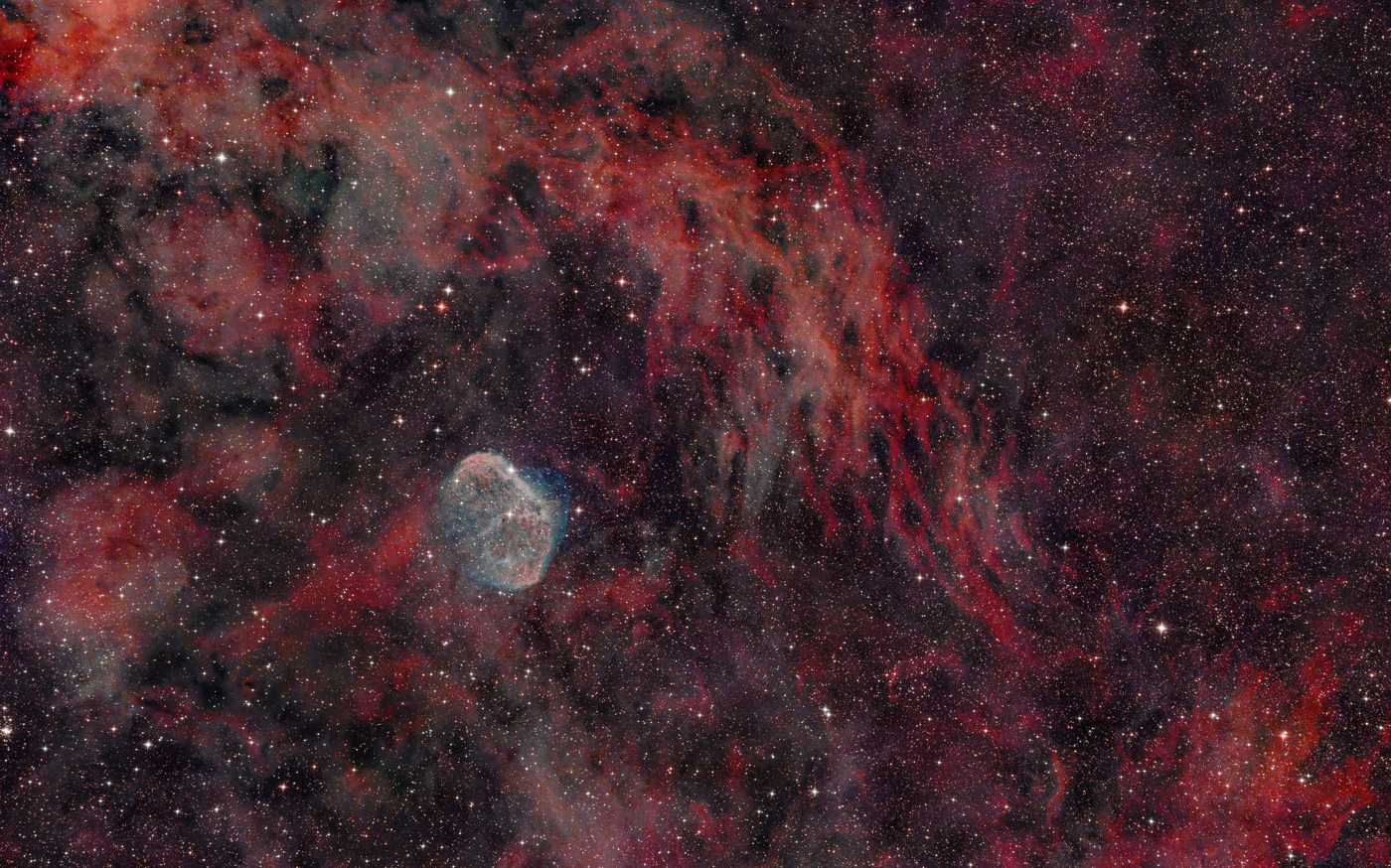  a red and blue nebula